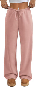 Womens Wide Leg Sweatpants Low Waist Baggy Joggers - Comfortable Fit