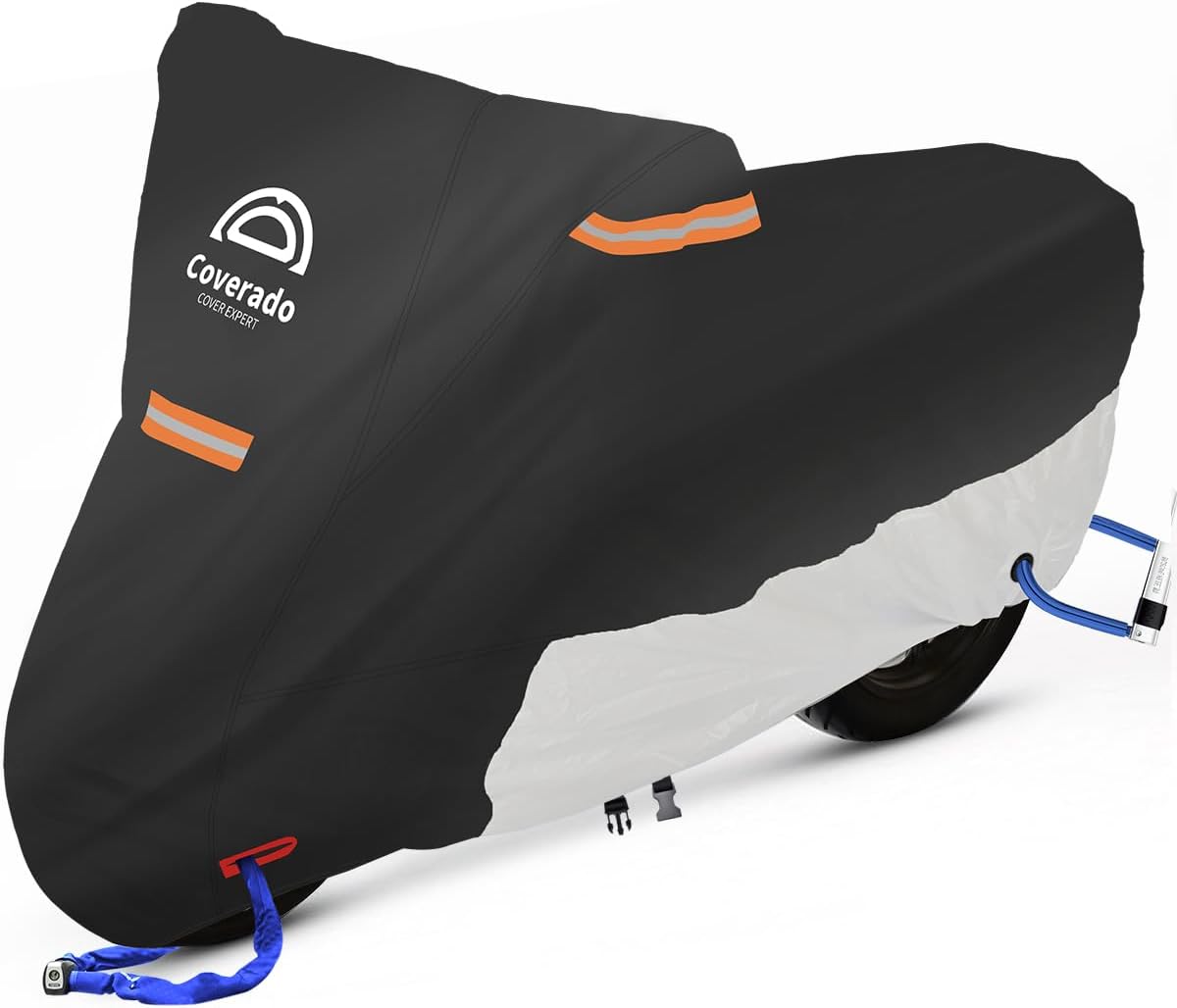 Coverado Motorcycle Cover Waterproof Outdoor Storage with Lockholes