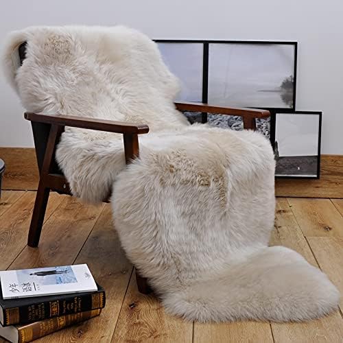 HUAHOO Premium Genuine Sheepskin Rug for Luxury Home Decor