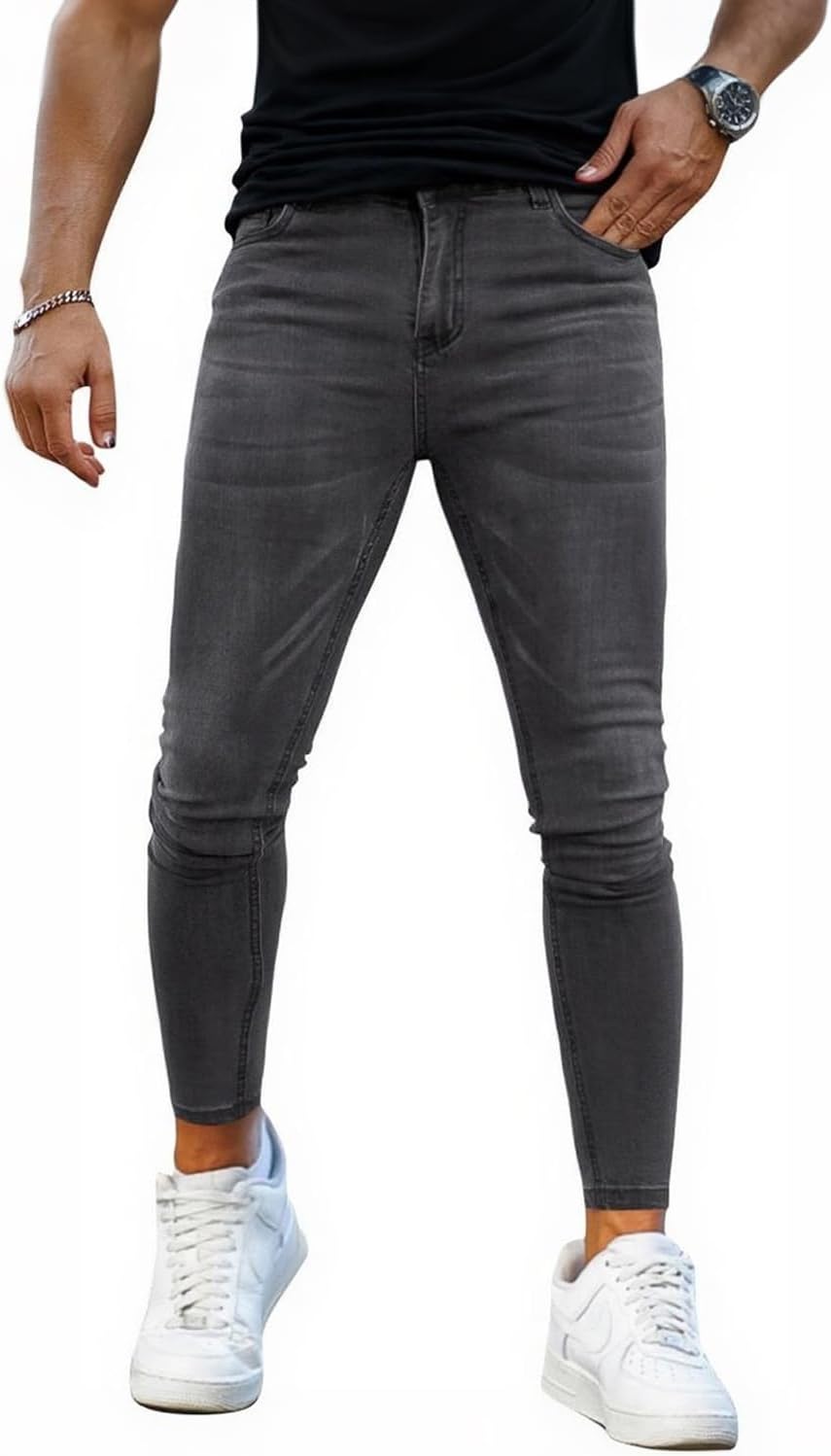 GINGTTO Men's Ripped Jeans: Slim Fit Stretch Pants for Comfort
