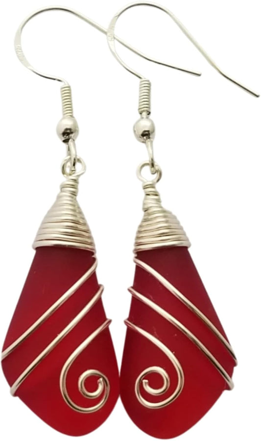 Handmade Hawaiian Sea Glass Earrings for Unique Beach Jewelry