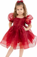 Ivy Organza Flower Girl Dress in Bright Blush - Elegant Tulle Design