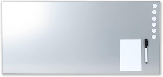 Magnetic Bulletin Board by BankSupplies - 30 x 14 in Silver