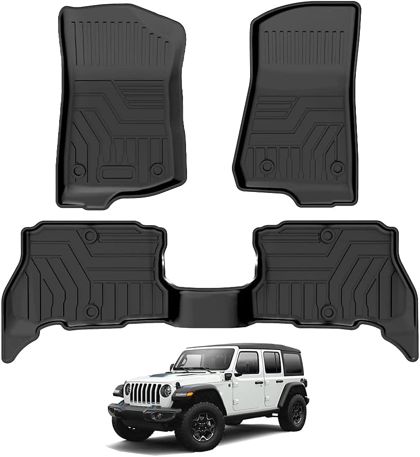 Custom Fit T TGBROS Floor Mats for 2021-2024 Jeep Wrangler