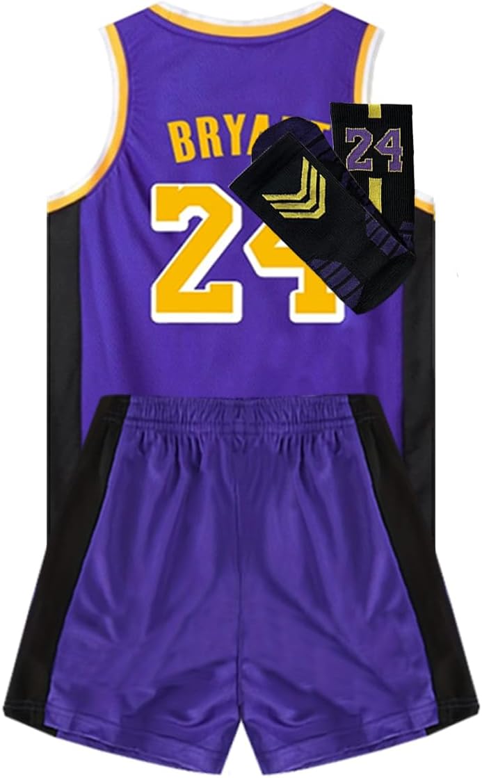 Kids Basketball Jerseys Uniform Set for Boys and Girls Ages 6-13