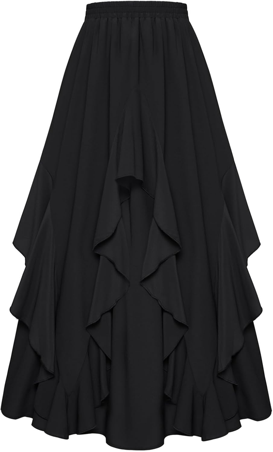 Renaissance Long Maxi Skirt with Irregular Design and Pockets