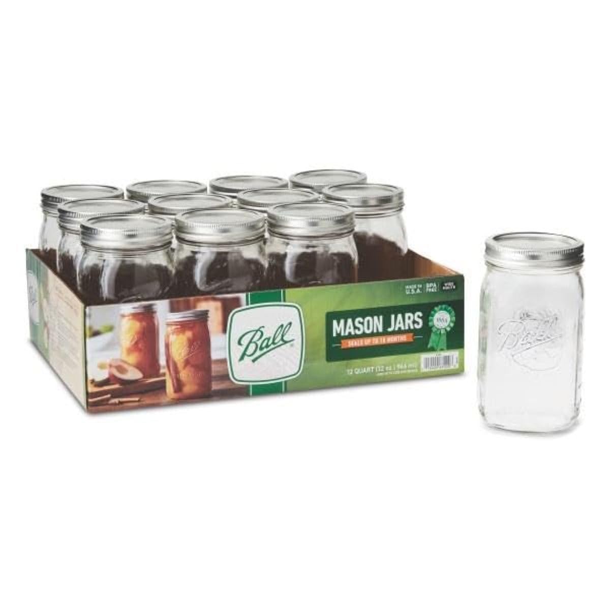 32oz Wide Mouth Jars with Lids & Bands for Food Storage