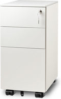 DEVAISE 3-Drawer Steel File Cabinet - Slim Mobile Filing Cabinet