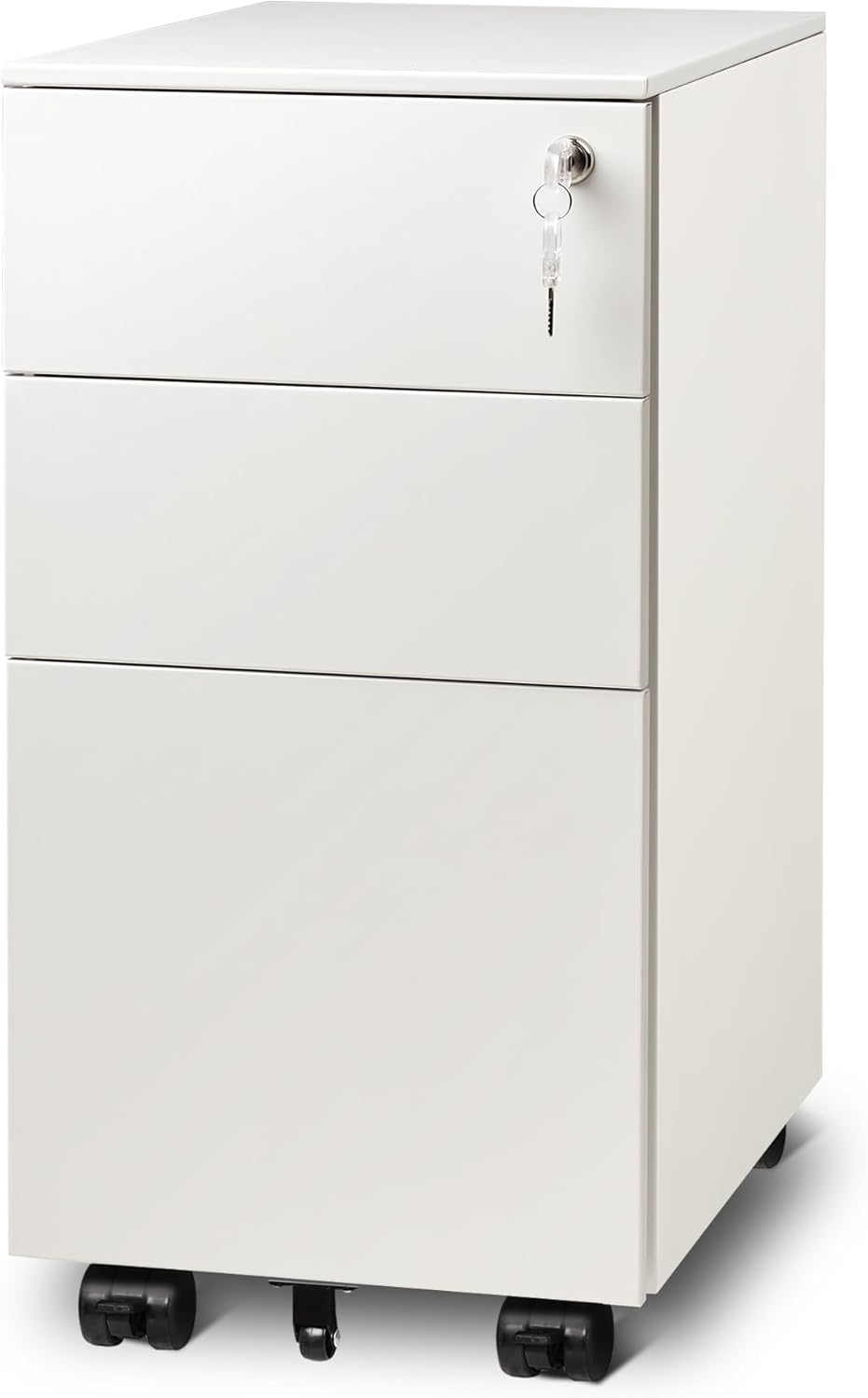 DEVAISE 3-Drawer Steel File Cabinet with Lock for Home Office