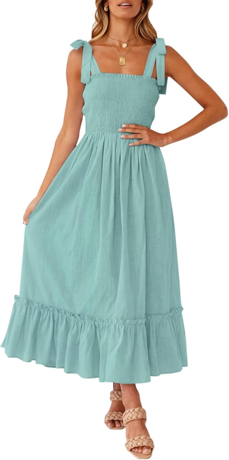 ZESICA Women's Summer Boho Spaghetti Strap Maxi Dress Review