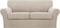 Turquoize 3 Piece Sofa Covers for 2 Cushion Couch - Washable Slipcover