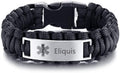 LF Mens Stainless Steel Medical Alert Paracord Bracelet - Rugged ID