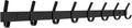 Matte Black Coat Rack Wall Mount 24 in Rail with 8 Double Hooks