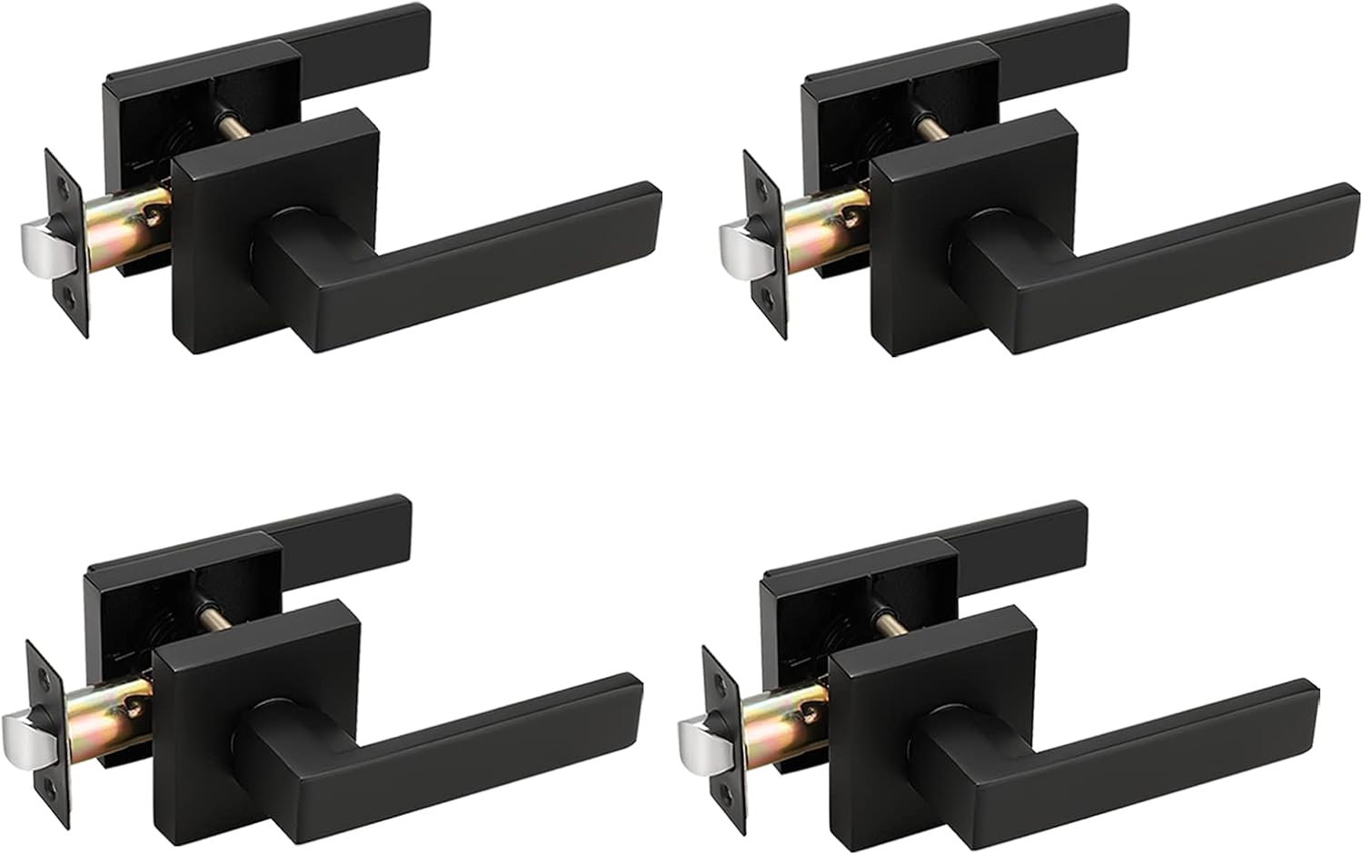Probrico Matte Black Passage Door Levers for Modern Interiors