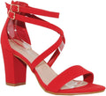 Women's Chunky Heel Ankle Strap Sandals - Comfortable 3.25 in Heel but
