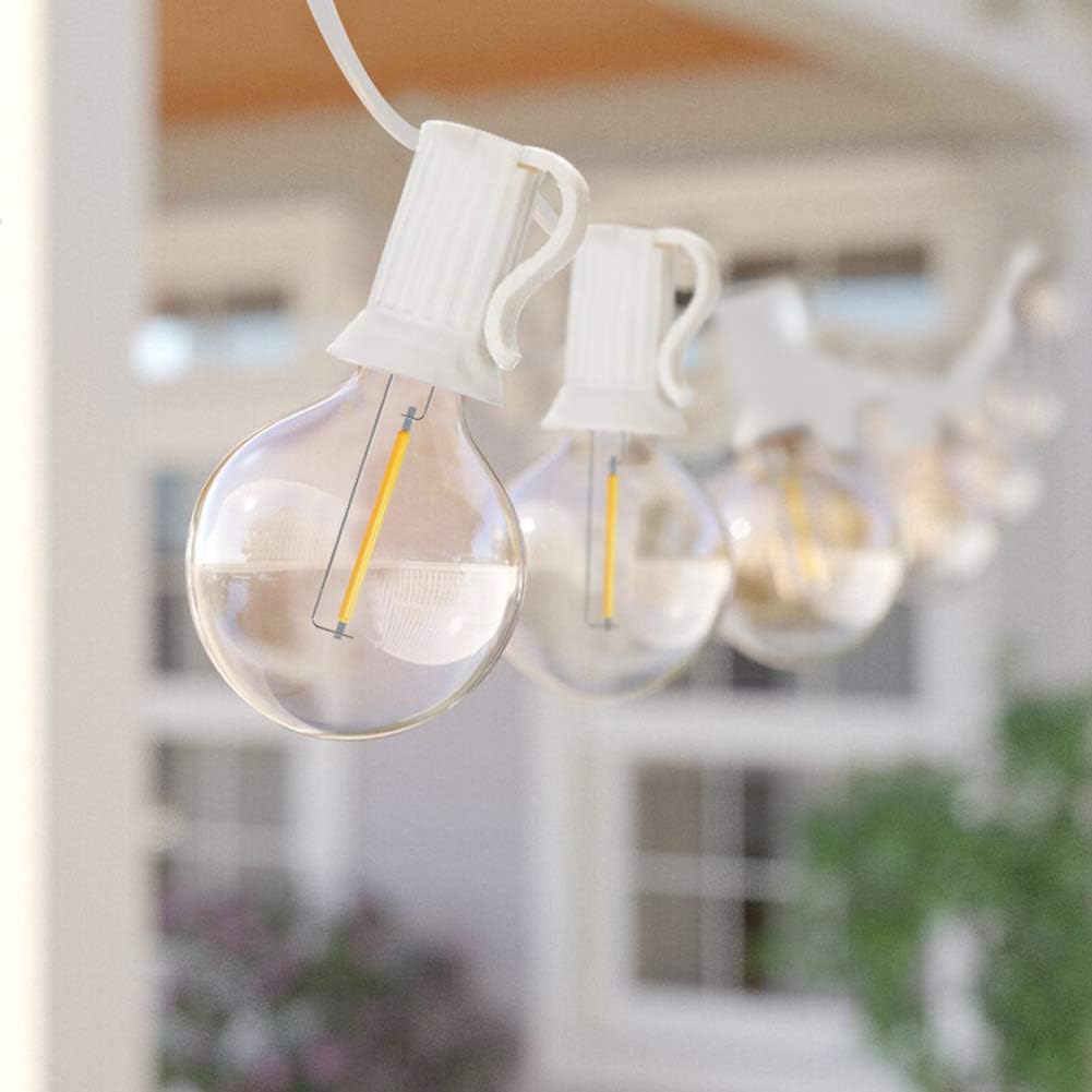 50Ft LED Outdoor String Lights with Shatterproof Globe Bulbs