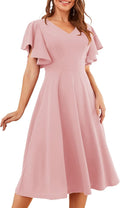 Bridesmay Women's Cocktail Wedding Guest Dress - Flattering Fit V-neck