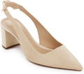 Pointed Toe Slingback Pumps with Bowknot - Classic Mid Block Heels are