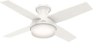 Hunter Dempsey Low Profile Ceiling Fan with LED Light Remote