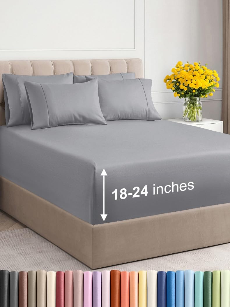 Extra Deep Cal King Sheet Set - 6 Piece Breathable Sheets