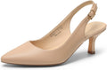 DREAM PAIRS Women's Kitten Heels Slingback Pumps - Classy Low Heel