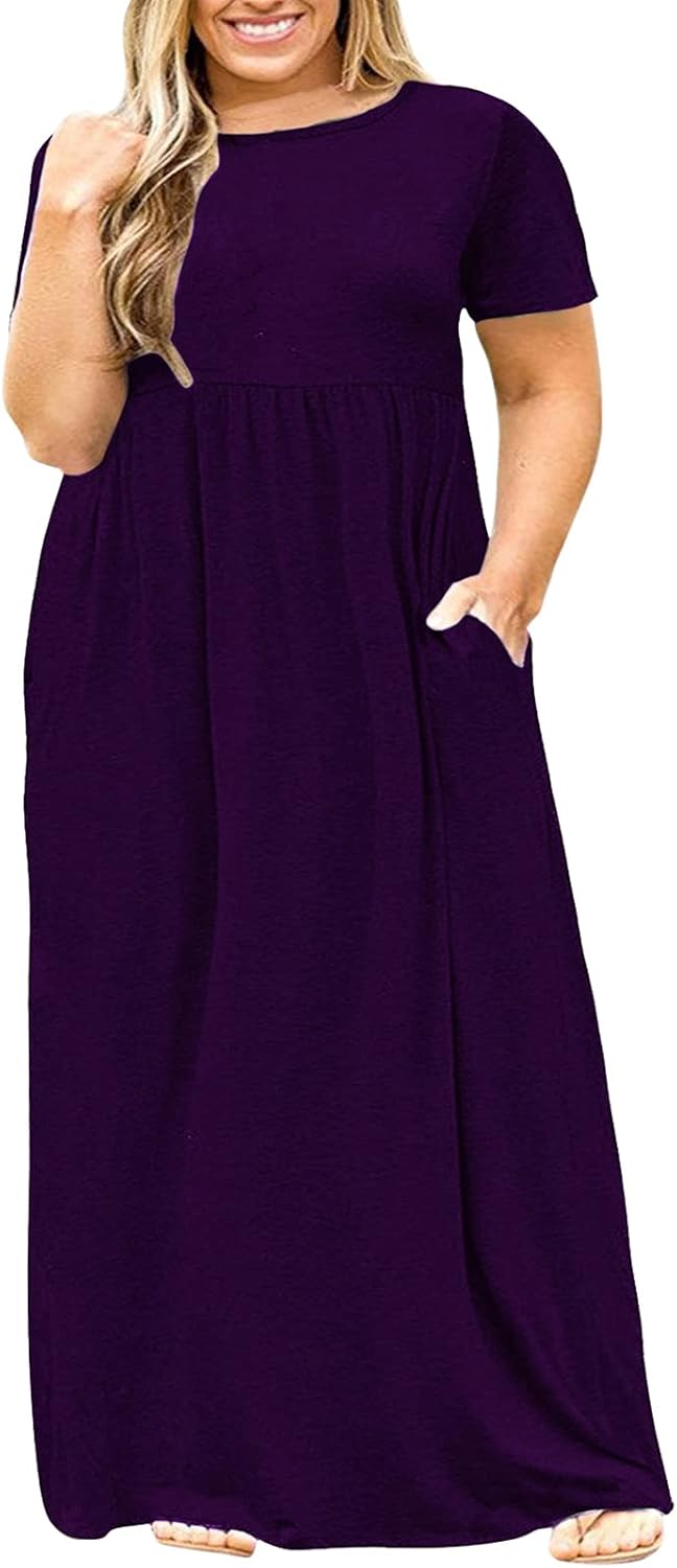Plus Size Maxi Dresses for Curvy Women with Pockets