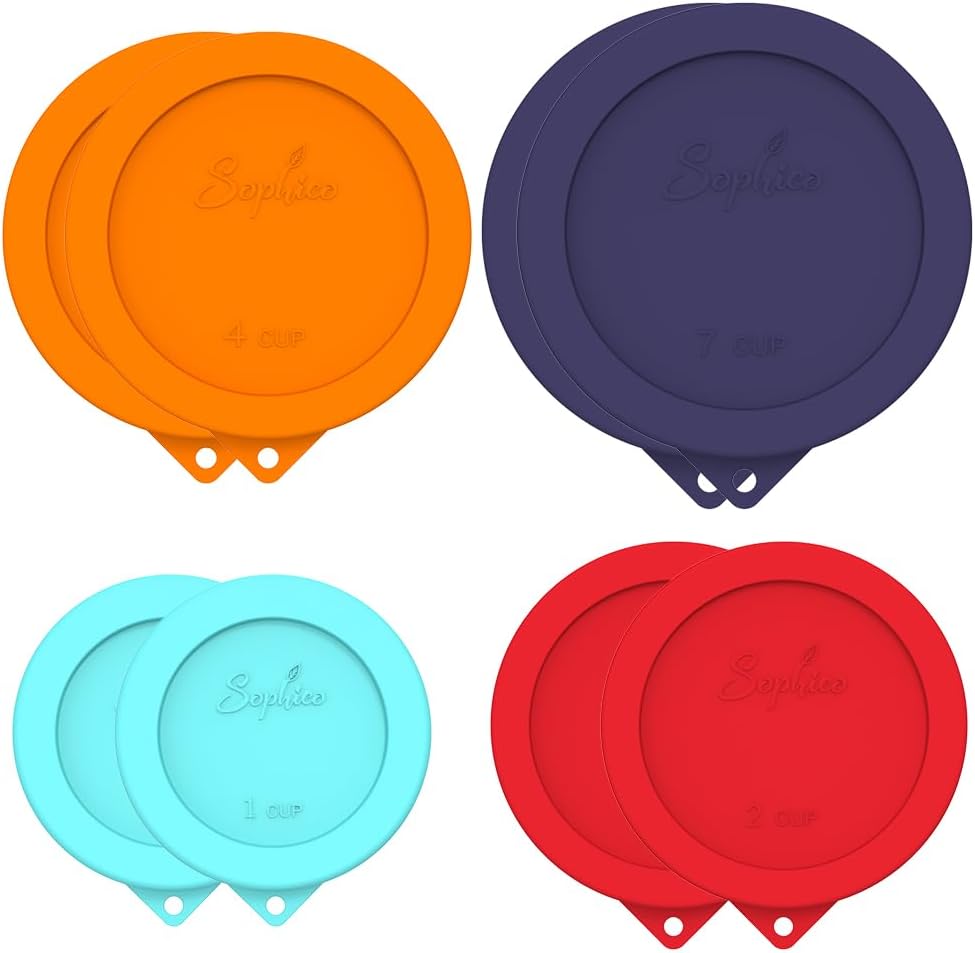 Sophico Round Silicone Storage Cover Lids for Glass Bowls
