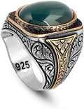 925K Sterling Silver Jade Ring for Men - Timeless Handmade Style