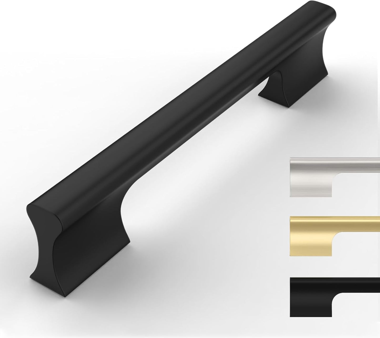 10 Pack Matte Black Cabinet Pulls - Durable 5 Inch Handles