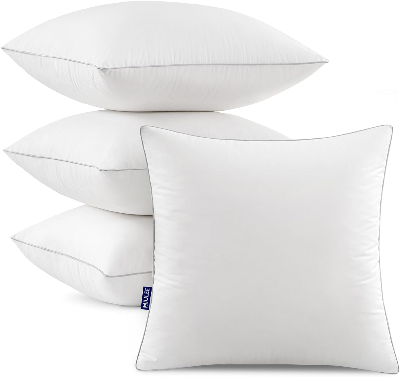 MIULEE 18x18 Pillow Inserts Set of 4 for Sofa Couch Comfort