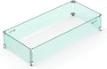 Skyflame 36 in x 16 in Rectangular Fire Pit Glass Wind Guard - Clear