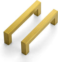Ravinte 30 Pack 4 in Square Brushed Brass Cabinet Handles - Durable