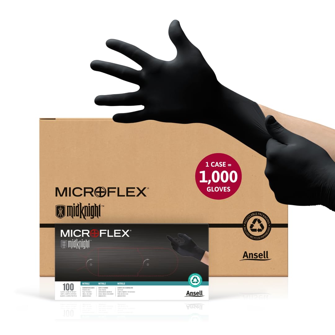 MICROFLEX MidKnight MK-296 Disposable Nitrile Gloves for Automotive