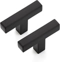 Solid Single Hole Slim Square Bar Drawer Handles - Matte Black