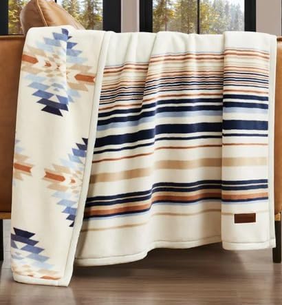 Pendleton Reversible Plush Throw - Cozy 50in x 70in Blanket