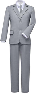 Boys Slim Fit Dress Suit Set White Shirt and Jacket - Stylish Fit