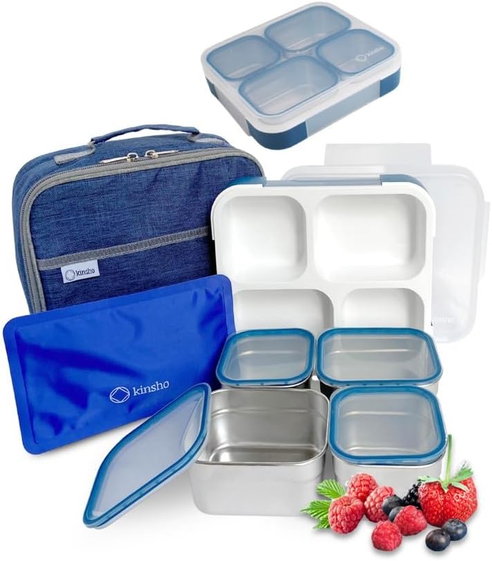 Stainless Steel Bento Lunch Box Set for Adults and Kids