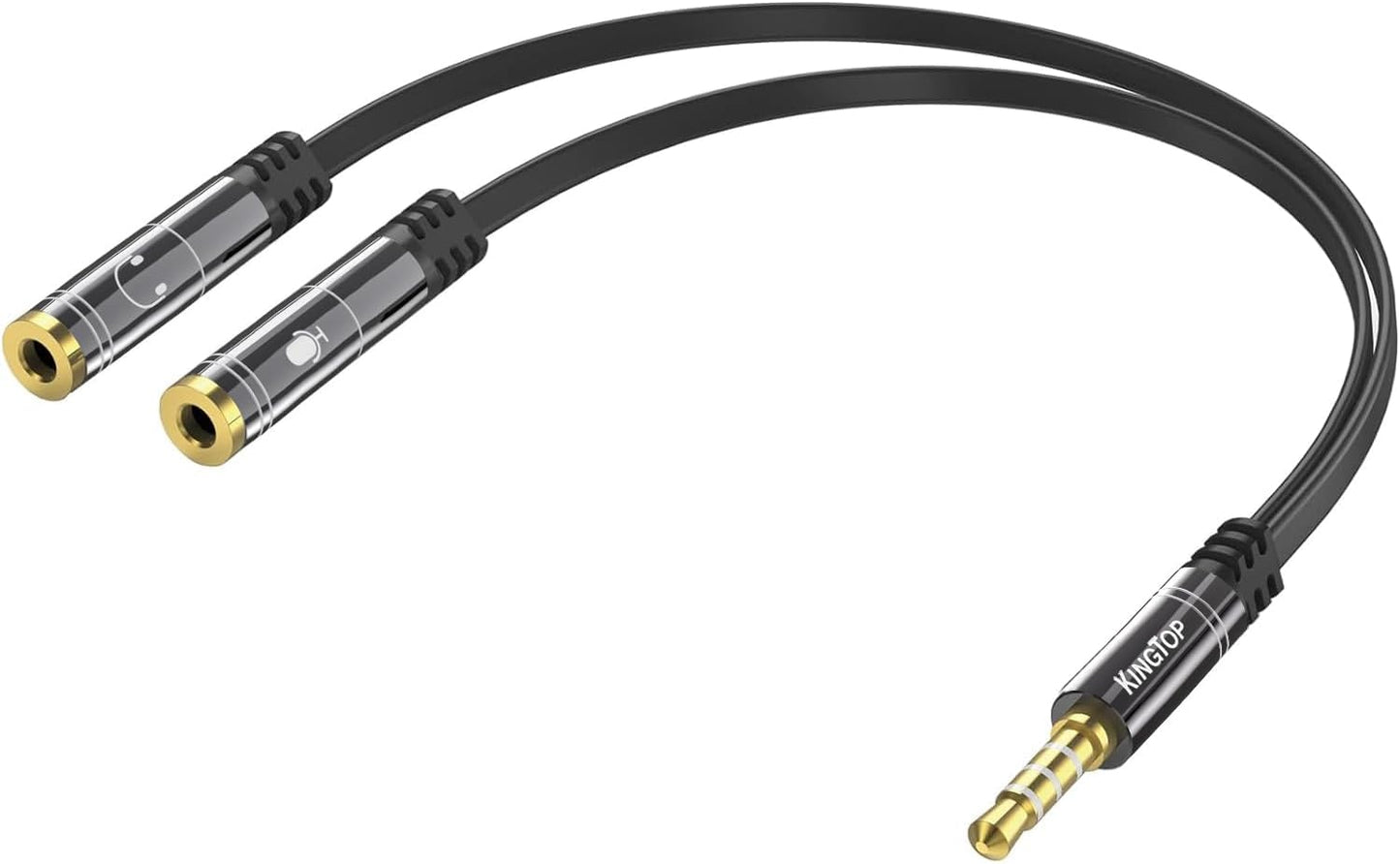 KINGTOP Headset Splitter - Dual Jacks for Enhanced Audio