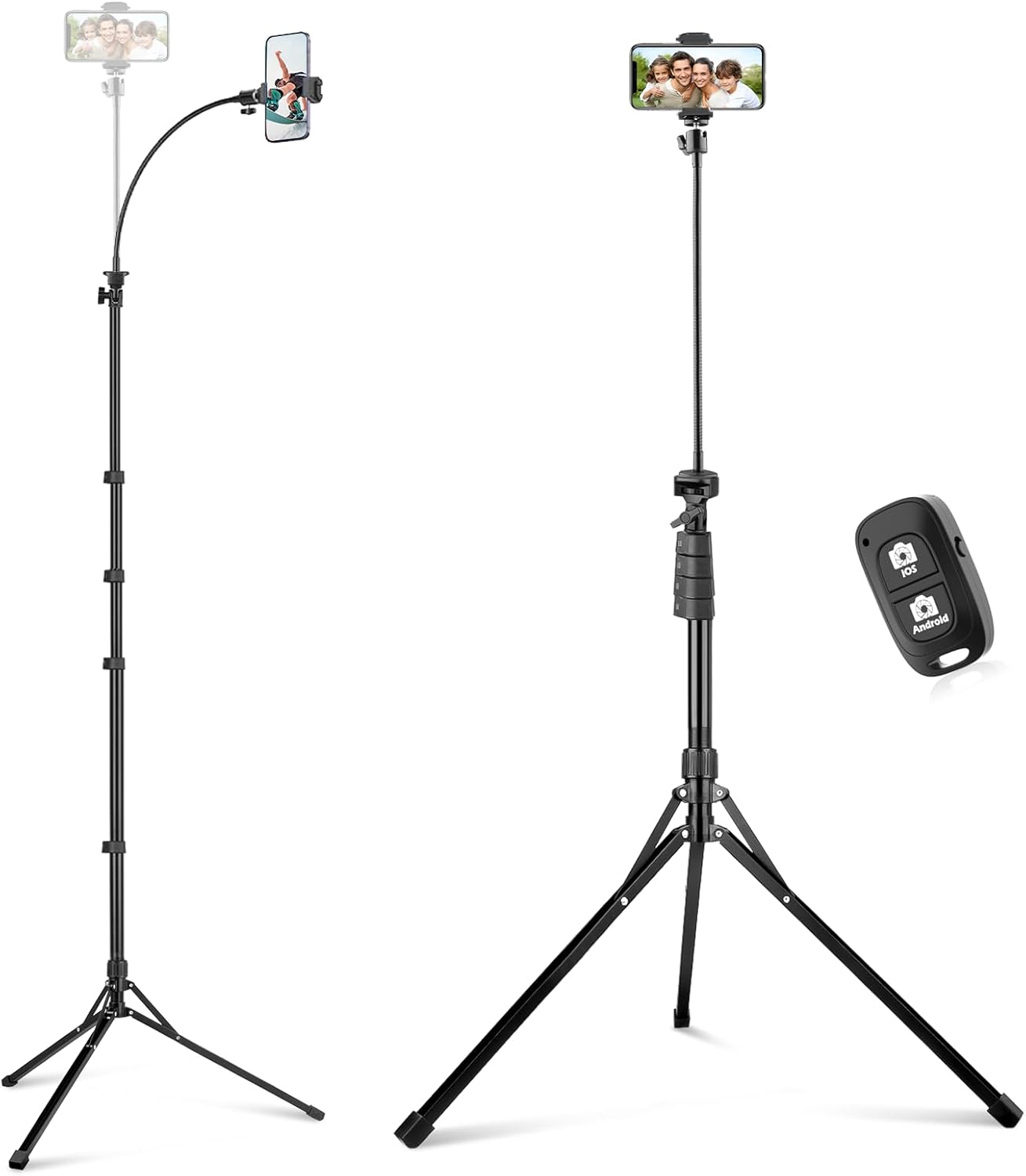 Sensyne 92in Cell Phone Tripod with Flexible Gooseneck for Photography