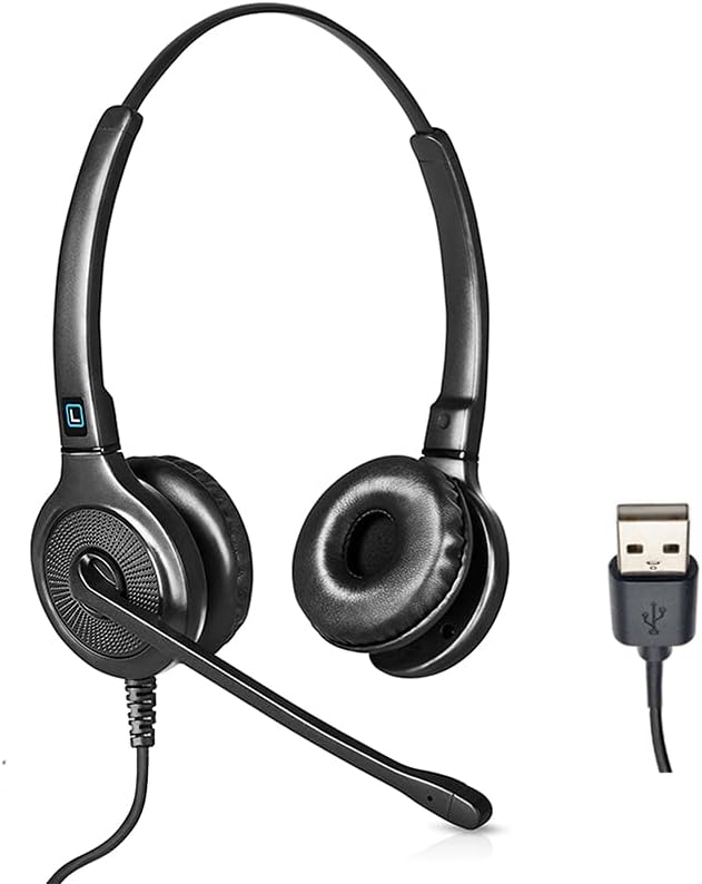 Leitner LH255 Headsets for Call Centers - Comfortable USB-A Design