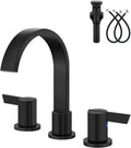 Aolemi Waterfall Bathroom Faucet 3 Hole 8 in Widespread - Matte Black
