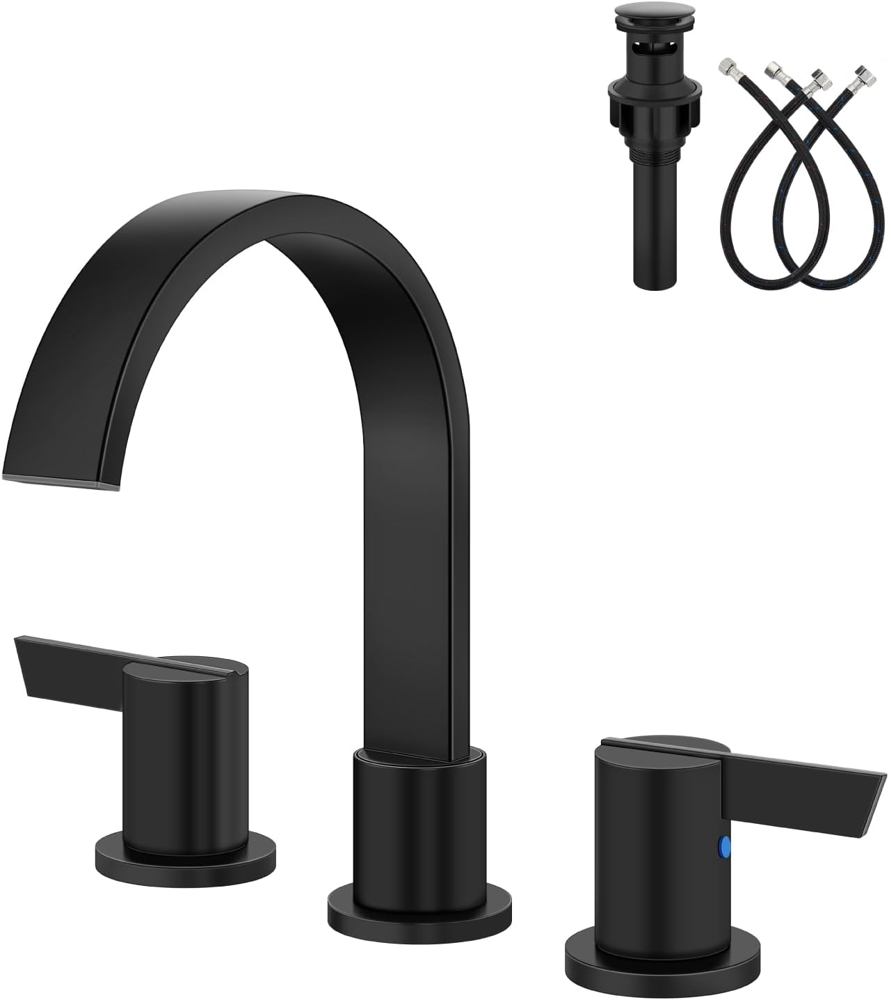 Aolemi Bathroom Faucets 3 Hole Widespread Waterfall Sink Faucet