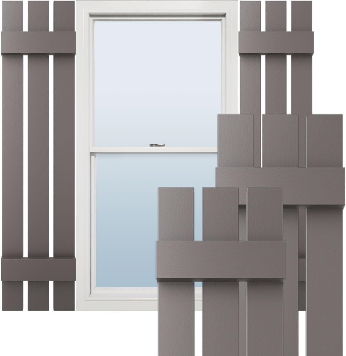 Ekena Millwork Vinyl Board-n-Batten Shutters in Musket Brown
