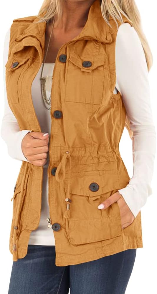 Koodred Women's Casual Military Utility Vest for All Seasons