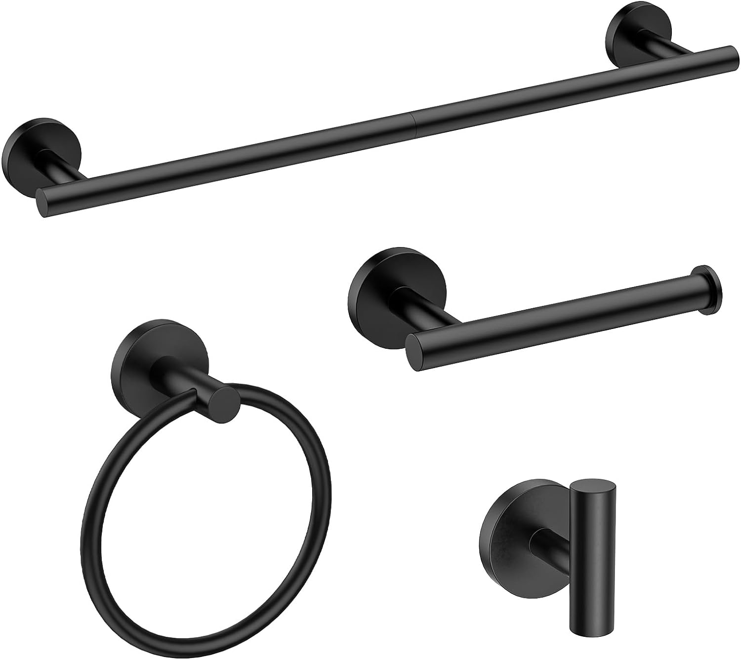 Modern Matte Black Bathroom Hardware Set for Stylish Spaces
