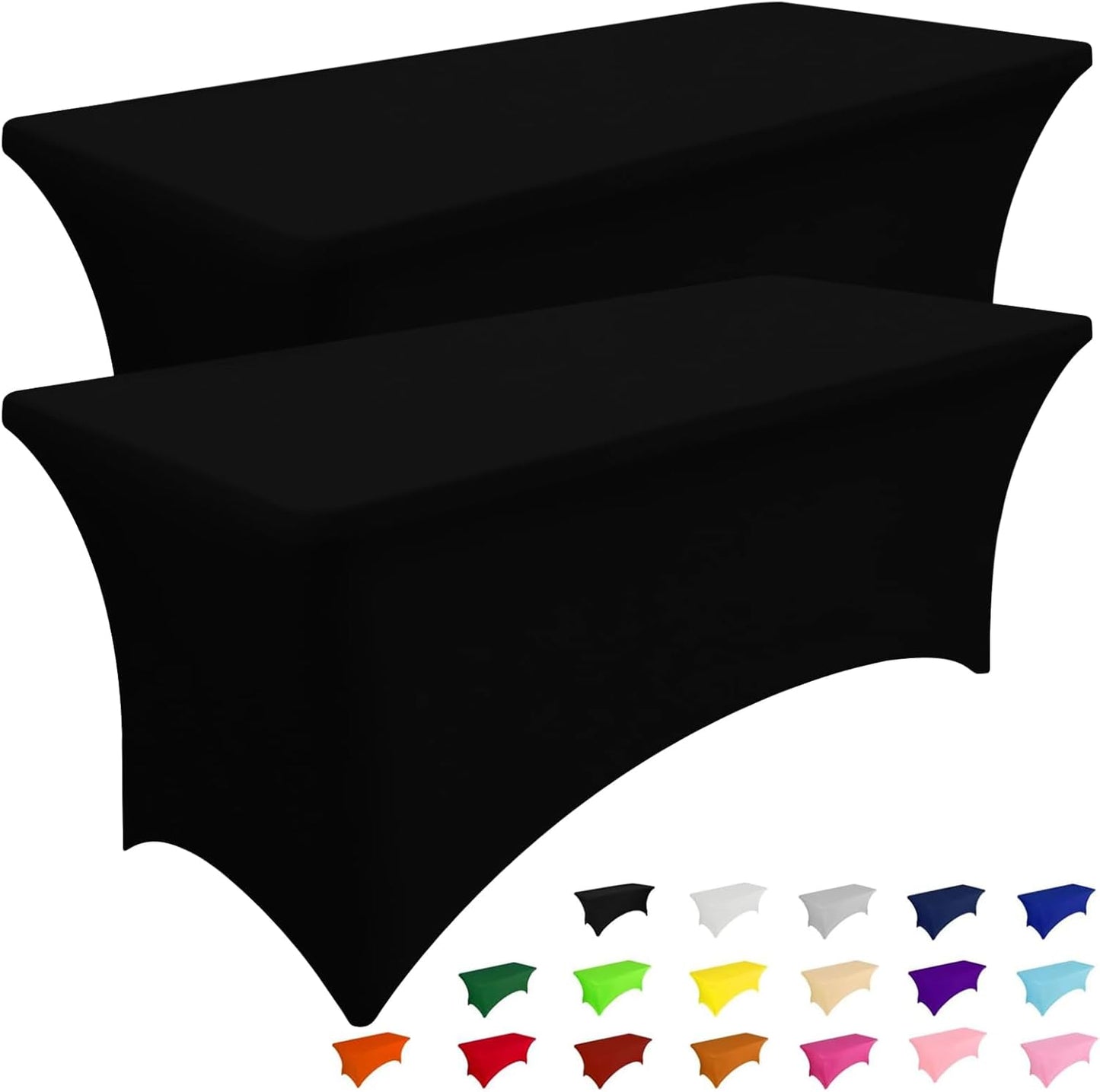 Smiry 2 Pack Spandex Table Cloth for 8FT Rectangular Tables
