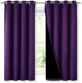 NICETOWN 100% Blackout Curtain Panels, Royal Purple - Noise Reducing