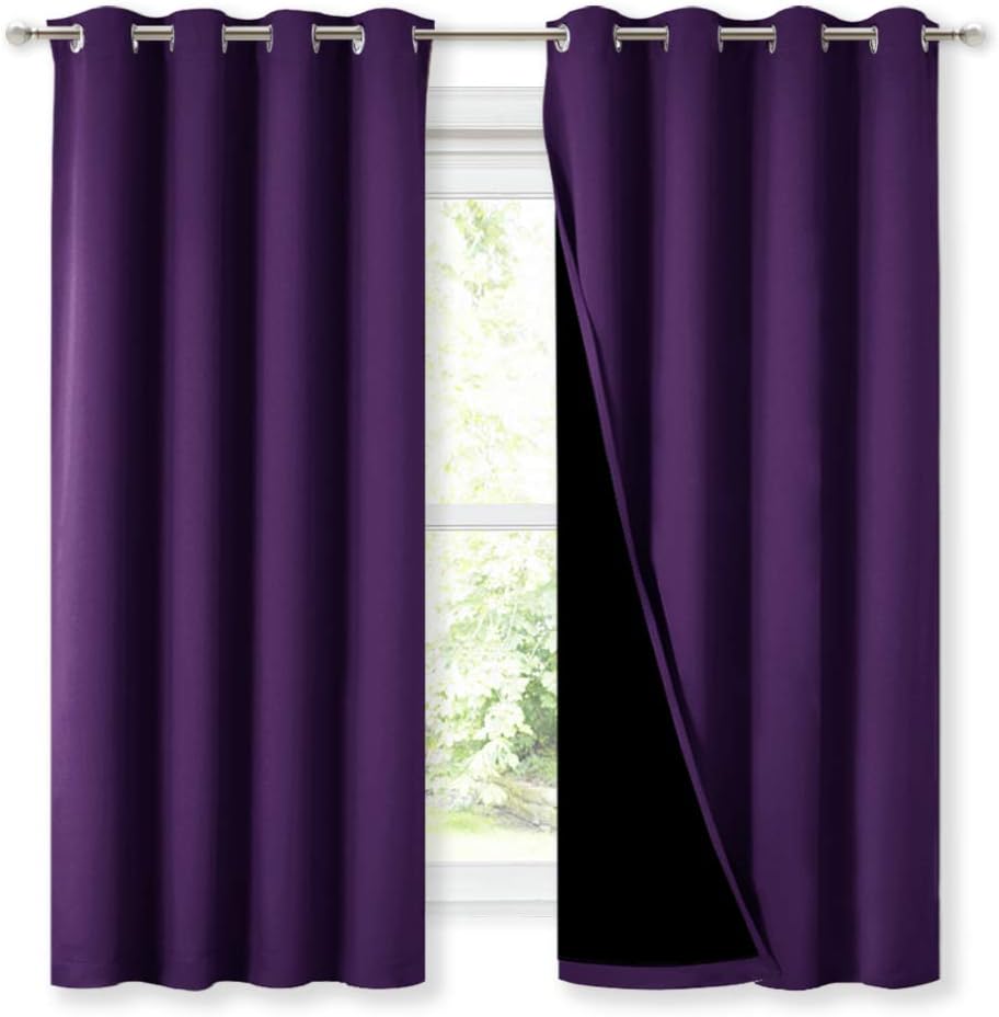 NICETOWN 100% Blackout Curtain Panels for Noise Reduction