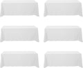 White Tablecloths for 8 ft Rectangle Tables 90 x 156 in - 6 Pack