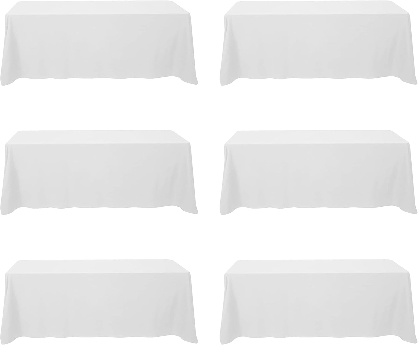 BRILLMAX 6 Pack White Tablecloths for 8 Foot Rectangle Tables